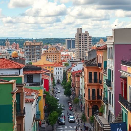 Fotografia colorida de uma paisagem urbana de Salvador, Bahia